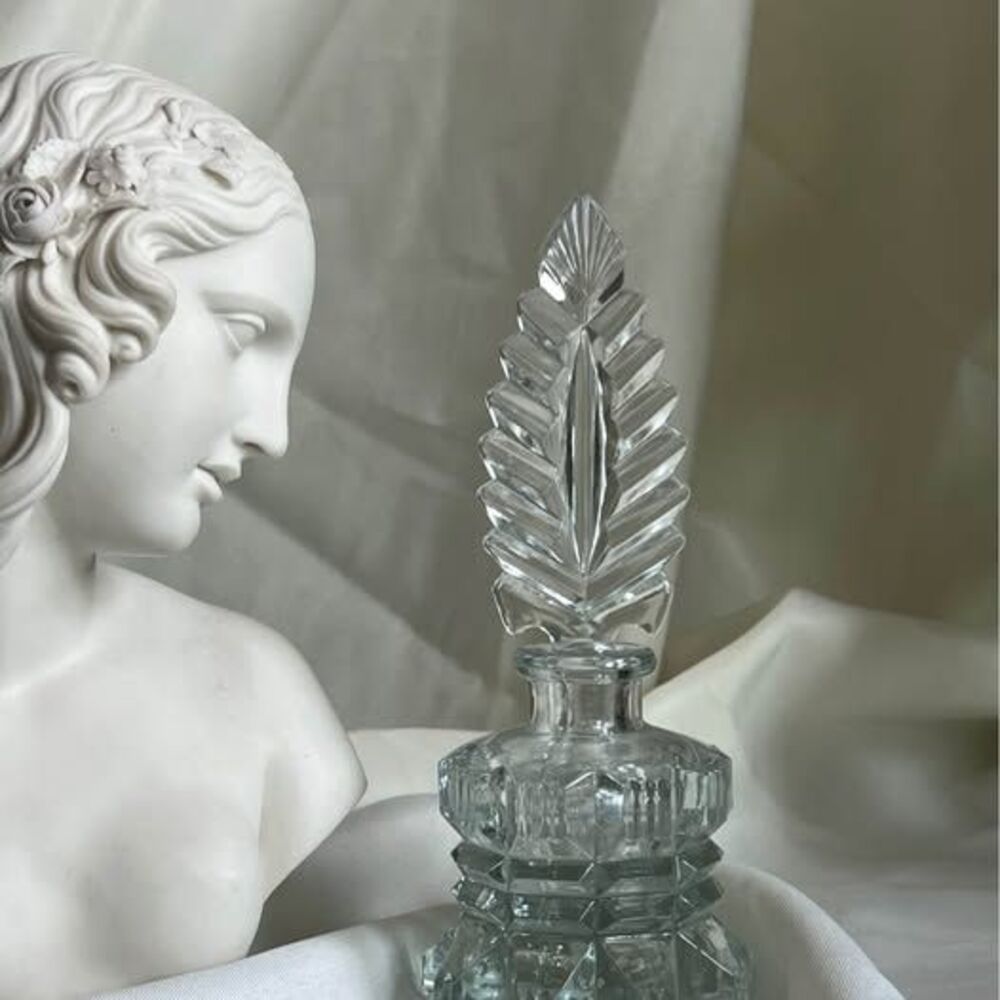 Vintage Glass Jar with Glass Feather Topper